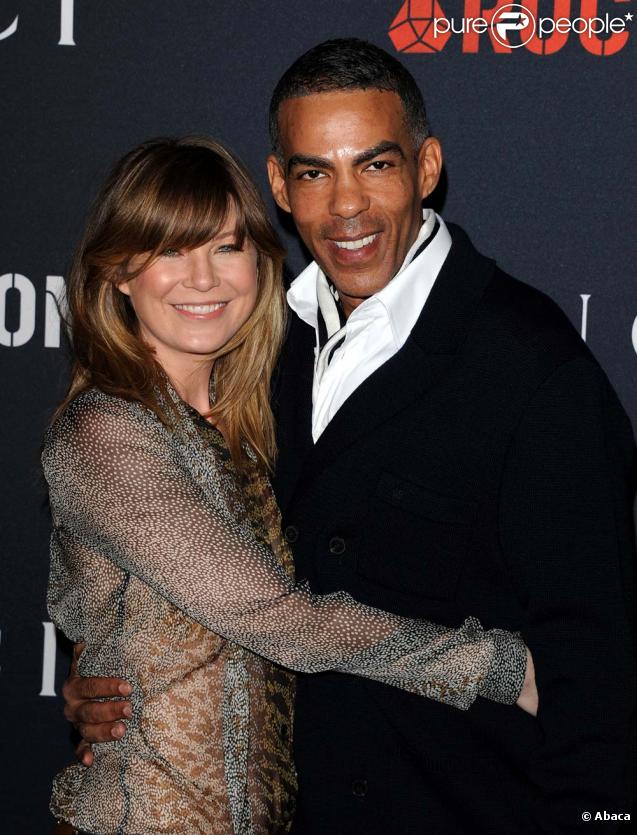 Brunch pré-Grammys organisé par le label Roc-Nation et Gucci : Ellen Pompeo et son époux Chris Ivery. 