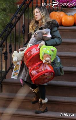 Sarah Jessica Parker sur le tournage de I Don't Know How She Does It à New York le 16 février 2011 