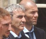 Zinedine Zidane, Franck Ribéry et Raymond Domenech à l'Elysée