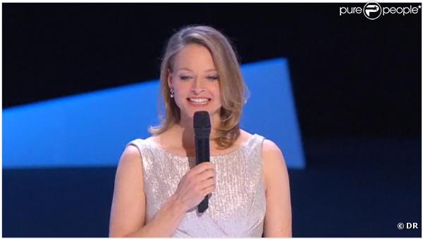 Jodie Fostel, présidente du jury, lors de son discours durant la 36e nuit des César, vendredi 25 février.