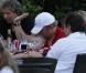 Boris Becker, sa femme Lily, leur fils Amadeus et le petit Elias Becker, sur la plage à Miami, le 7 mars 2011