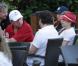Boris Becker, sa femme Lily, leur fils Amadeus et le petit Elias Becker, sur la plage à Miami, le 7 mars 2011