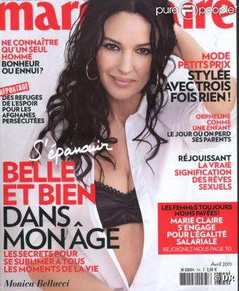 Monica Bellucci en couverture de Marie Claire