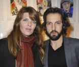 Gwendoline Hamon et Frédéric Diefenthal à la galerie parisienne Catherine Houard, lors de l\'exposition Magicien d\'Hollywood, le cinéma dans la peinture, la peinture dans le cinéma. 17/03/2011<br />