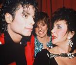 Elizabeth Taylor, Liza Minnelli et Michael Jackson, New York, le 12 mars 1988 