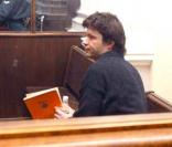 Bertrand Cantat dans le box des accusés à Vilnius, le 16 mars 2004