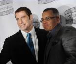 John Travolta et John Gotti Jr lors de la conférence de presse pour Gotti : Three Generations à New York le 12 avril 2011