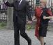 John Donaldson, père de la princesse Mary, et sa compagne Susan Moody arrivent, le 14 avril 2011, au  baptême des jumeaux Vincent et Joséphine, à  l'église protestante d'Holmen, à Copenhague.