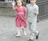 Le baptême des jumeaux du prince Frederik et de la princesse Mary de Danemark, en présence de leur grand frère Christian et leur grande soeur Isabella (photo), a eu lieu en l'église d'Holmen, à Copenhague, le 14 avril 2011.