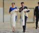 Le 14 avril 2011, la princesse Mary et le prince Frederik de Danemark quittent le palais royal d'Amalienborg avec leurs enfants, Christian et Isabella. Direction l'église d'Holmen, pour le baptême de leurs jumeaux de trois mois, Vincent et Joséphine.
