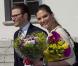 La princesse Victoria de Suède et son mari le prince Daniel en visite sur l'île de Gotland, le 15 avril 2011. Après avoir visité la ferme natale du physicien Polhem, ils avaient rendez-vous dans la cité médiévale de Visby.