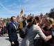 La princesse Victoria de Suède et son mari le prince Daniel en visite sur l'île de Gotland, le 15 avril 2011.