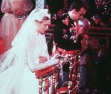 A 27 ans, Grace Kelly s\'unit au Prince Rainier de Monaco. Monaco, 18 avril 1956<br />
