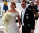Radieuse, Victoria de Suède vient enfin de dire oui à l'amour de sa vie, le roturier Daniel Westling. Suède, 19 juin 2010
