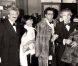 Yves Robert, Danièle Delorme, son fils Xavier Gélin et son ex-mari et père de Xavier, Daniel Gélin, lors de la soirée des César en 1978
