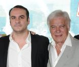 François-Xavier Demaison et Guy Bedos lors de l'avant-première le 26 avril 2011 à Paris du film Moi, Michel G., Milliardaire, Maître du monde
