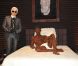 Karl Lagerfeld signe la suite Magnum Chocolat réalisée par le maître chocolatier et sculpteur Patrick Roger le 28 avril 2011 à l'Hôtel La Réserve à Paris  