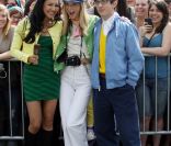 Le casting de la série  Glee  tourne une scène au Washington Square Park, à New York, vendredi 29 avril.