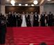 Uma Thurman, en Versace, Robert de Niro et les membres du jury sur les  marches lors de la cérémonie d'ouverture du festival de Cannes le 11 mai  2011