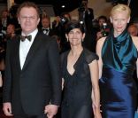 John C.Reilly, Tilda Swinton, fiers de présenter officiellement  We need to talk about Kevin , dans le cadre du 64e Festival de Cannes, le 13 mai 2011.