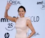 Michelle Rodriguez dans une robe Jean Fares, lors du gala de l'amfAR au Cap d'Antibes le 19 mai 2011