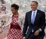 Michelle Obama en Marc Jacobs et Barack Obama lors de leur visite européenne en mai 2011 