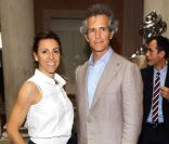 Alessandro Benetton et sa femme Deborah Compagnoni lors de la soirée d'ouverture de l'exposition 'Il Mondo Vi Appartiene', au Palais Grassi à Venise, le 1er juin 2011.