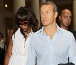 Valdimir Doronin et Naomi Campbell lors de l'inauguration de l'exposition 'Il Mondo Vi Appartiene', au Palais Grassi à Venise, le 1er juin 2011.