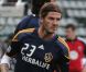 David Beckham grimace lors de son match contre D.C. United, à Los Angeles, le 3 juin 2011.