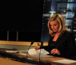Laurence Ferrari face à Eric Woerth lors de son 20 heures, sur TF1, le 7 septembre 2010.