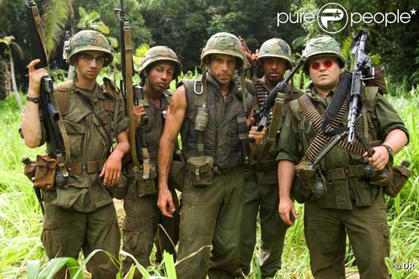 Jay Baruchel, Ben Stiller, Robert Downey Jr. et Jack Black dans  Tonnerre sous les Tropiques , diffusé le vendredi 24 juin 2011 à 20h40 sur TPS Star.