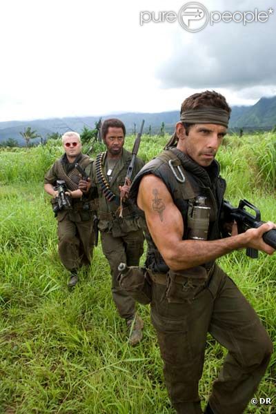 Jack Black, Robert Downey Jr. et Ben Stiller dans  Tonnerre sous les Tropiques , diffusé le vendredi 24 juin 2011 à 20h40 sur TPS Star.