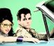 Selena Gomez, à bord d'un cabriolet so 70's, sur le tournage de son clip I love you like a love song, en mai 2011.