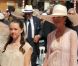 Caroline de Monaco et Alexandra de Hanovre lors de la cérémonie religieuse  du mariage du prince Albert et de Charlene Wittstock, à Monaco, le 2  juillet 2011