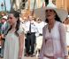 Caroline de Monaco et Alexandra de Hanovre lors de la cérémonie religieuse  du mariage du prince Albert et de Charlene Wittstock, à Monaco, le 2  juillet 2011