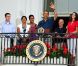 Barack Obama et sa famille à la Maison Blanche le 4 juillet 2011