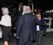 Dominique Strauss-Kahn à la sortie du très chic restaurant italien où ils sont allés dîner vendredi soir, 2 juillet, avec deux amis. New York. Il était libéré un peu plus tôt dans la journée.