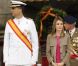Letizia et Felipe d'Espagne lors de la cérémonie de remise des titres de la Marine à Pontevedra, le 16 juillet 2011
