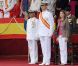 Letizia et Felipe d'Espagne lors de la cérémonie de remise des titres de la Marine à Pontevedra, le 16 juillet 2011