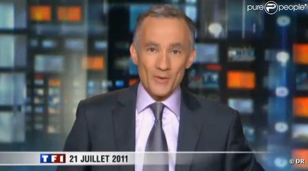 Gilles Bouleau, le 21 juillet, à l'animation du JT de 20 heures de TF1.