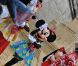 Mickey et Minnie ont fait la fête lors de l'inauguration du grand château de sable de la Belle au Bois Dormant à Paris Plages, le 23 juillet 2011 