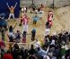 Mickey et Minnie ont fait la fête lors de l'inauguration du grand château de sable de la Belle au Bois Dormant à Paris Plages, le 23 juillet 2011 
