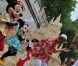 Mickey et Minnie ont fait la fête lors de l'inauguration du grand château de sable de la Belle au Bois Dormant à Paris Plages, le 23 juillet 2011 