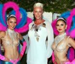 Brigitte Nielsen ne fait pas ses 48 ans à l'anniversaire de Massimo Gargia au restaurant Les Moulins de Ramatuelle, Ramatuelle, jeudi 18 août 2011