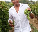 Richard Virenque lors des Vendanges du Désert, au domaine Bertaud-Belieu à Gassin, le 26 août 2011