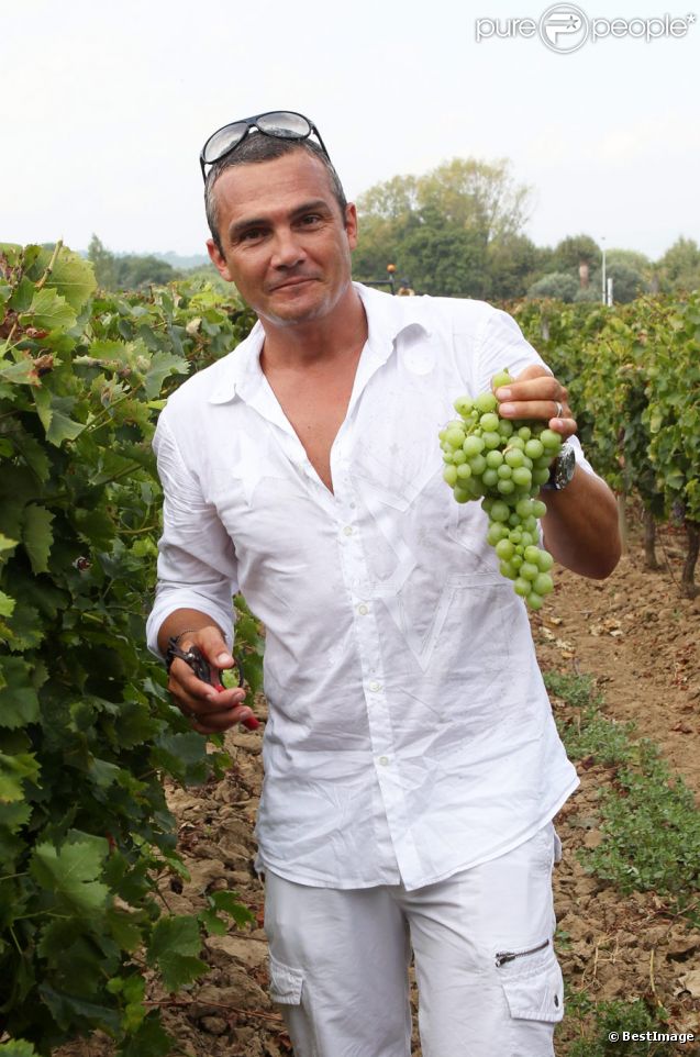Richard Virenque lors des Vendanges du Désert, au domaine Bertaud-Belieu à Gassin, le 26 août 2011