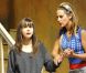 Elodie Navarre et  Léopoldine Serre  lors des répétitions de la pièce Sunderland, au Petit Théâtre de Paris, en septembre 2011.