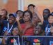 Michelle Obama s'est déplacée à Flushing Meadows vendredi 9 septembre 2011 pour le 12e jour de l'US Open. Comme toutes les supportrices, quand elle se voit sur l'écran géant, elle s'agite ! 