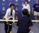 Michelle Obama en tenniswoman pour promouvoir son programme contre l'obésité chez les jeunes Let's Move à Flushing Meadow lors de l'US Open 2011, le 9 septembre.