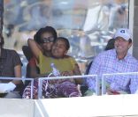 Michelle Obama et sa fille Sasha devant le match Murray-Isner au 12e jour de l\'US Open, le 9 septembre 2011
